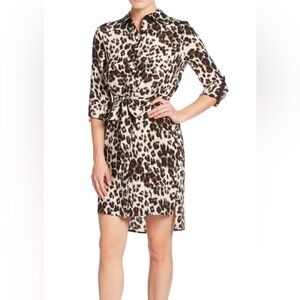 NWT DVF leopard print silk shirt dress. Tag is size 10 but runs small. I’d say 8